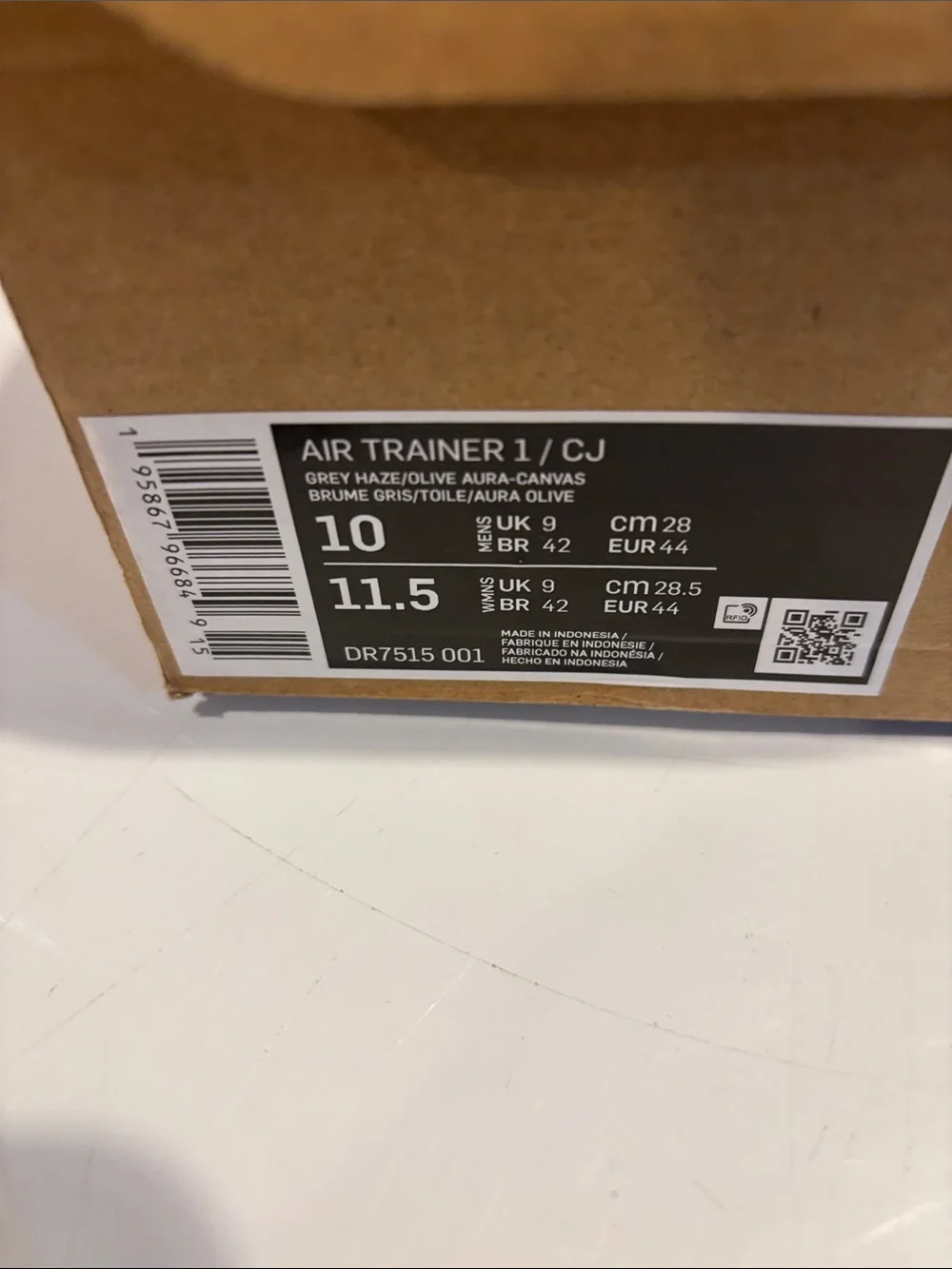 Nike Air Trainer 1 SP Travis Scott Grey Haze Olive Aura